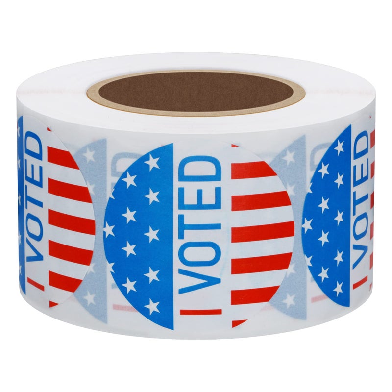 Hybsk I Voted with Red, White, and Blue Circle Stickers 1.5 Inch Round 500 Labels Per Roll (I Voted) - Image 3